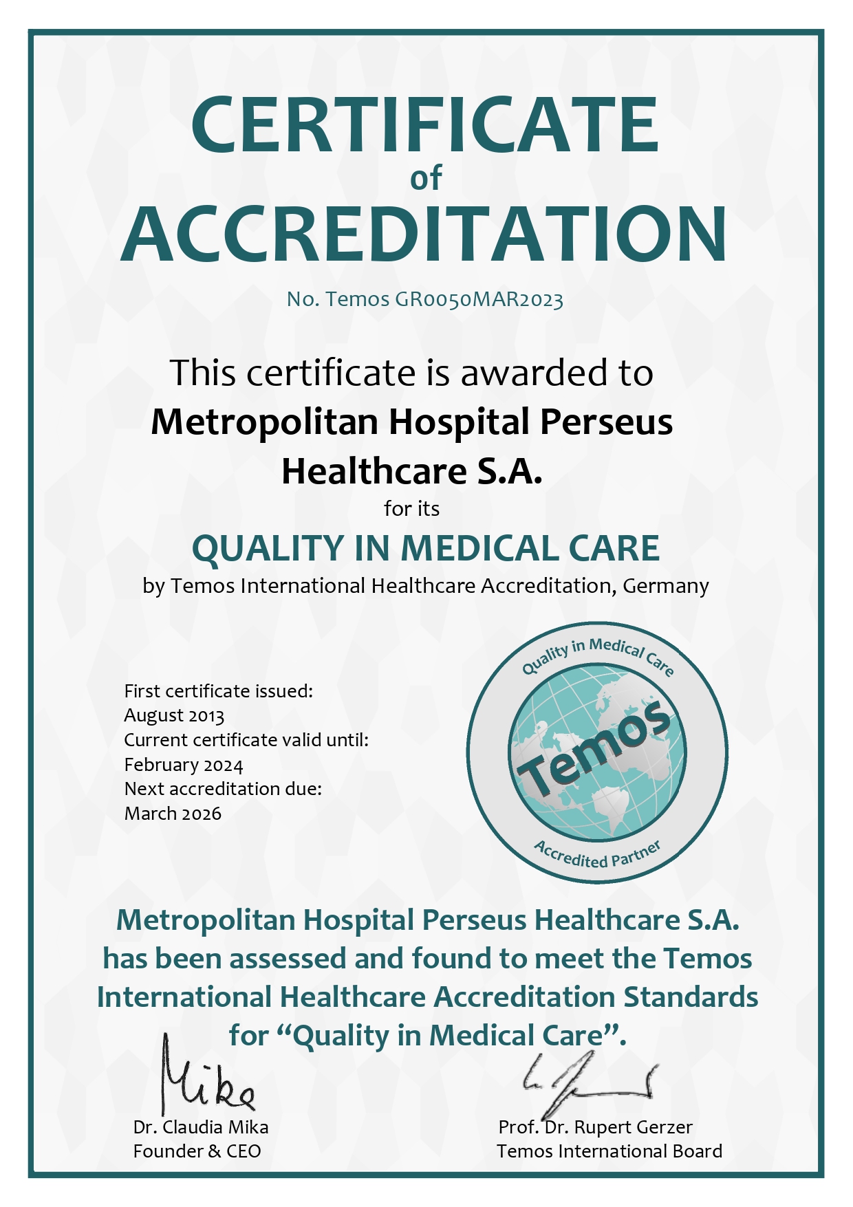 Temos Excellence Medical Tourism 2018